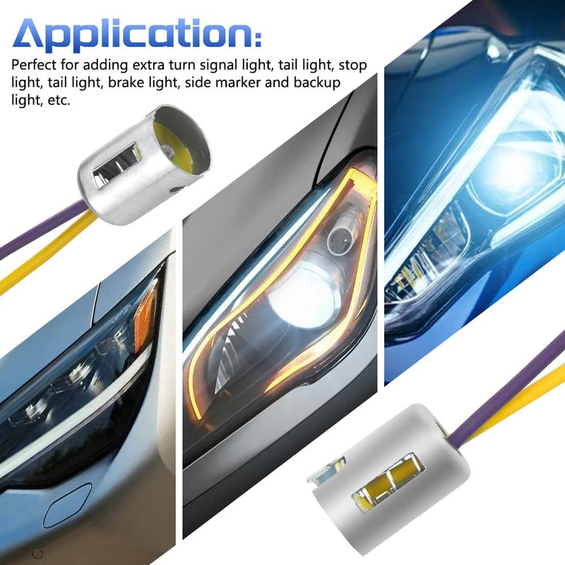 WMYCONGCONG 15 PCS 1156 Light Socket Connector Car Bulb Wire Lamp Socket Wiring Harness Connector Plug Pigtail Adapter for Truck Light LED, Random Wire Color - Image 5